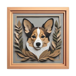 Welsh Corgi Portrait, Vintage Papercut Imitation Dog Lover Wall Art, Dog Owner Gift, Welsh Corgi Mom or Dad Gift, Corgi Owner Home Decor