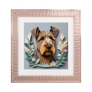 Airedale Terrier Papercut Style Digital Print Download Airedale Terrier Wall Art Airedale Lover Gift Vintage Pet Art Design