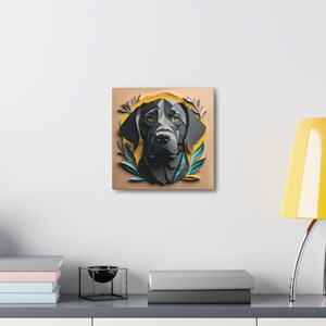 Regalo per gli amanti del Labrador nero, arte murale per amanti dei cani, regalo di compleanno per proprietari di cani, per proprietari di Labrador nero immagine 4