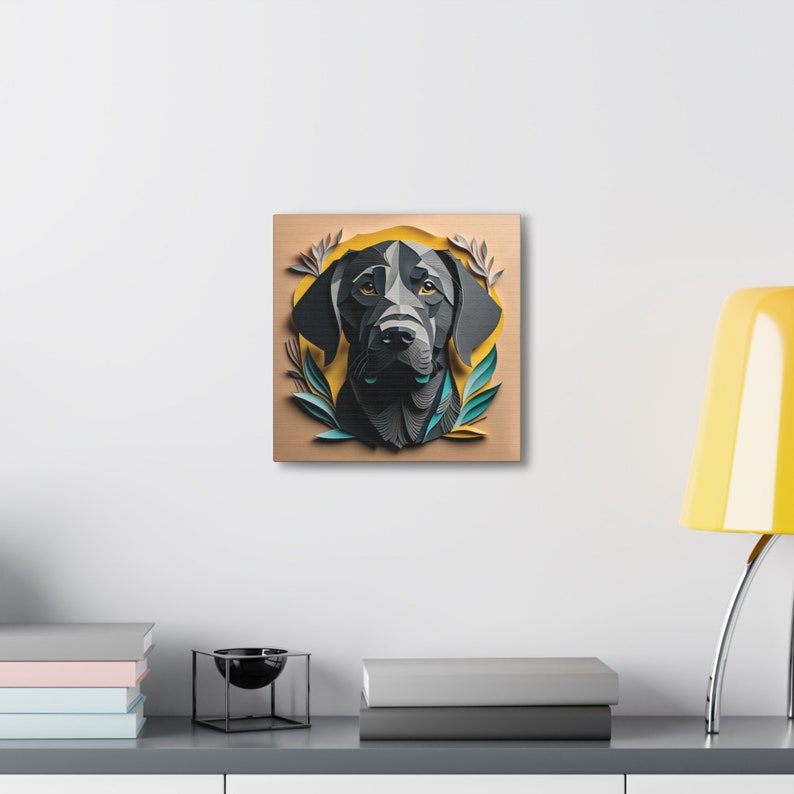 Regalo per gli amanti del Labrador nero, arte murale per amanti dei cani, regalo di compleanno per proprietari di cani, per proprietari di Labrador nero immagine 4
