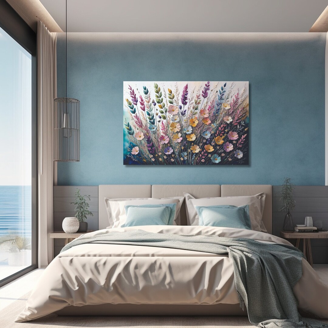 Wild Flowers Canvas Art, Move-in Gift Floral Decor Livingroom Wild ...