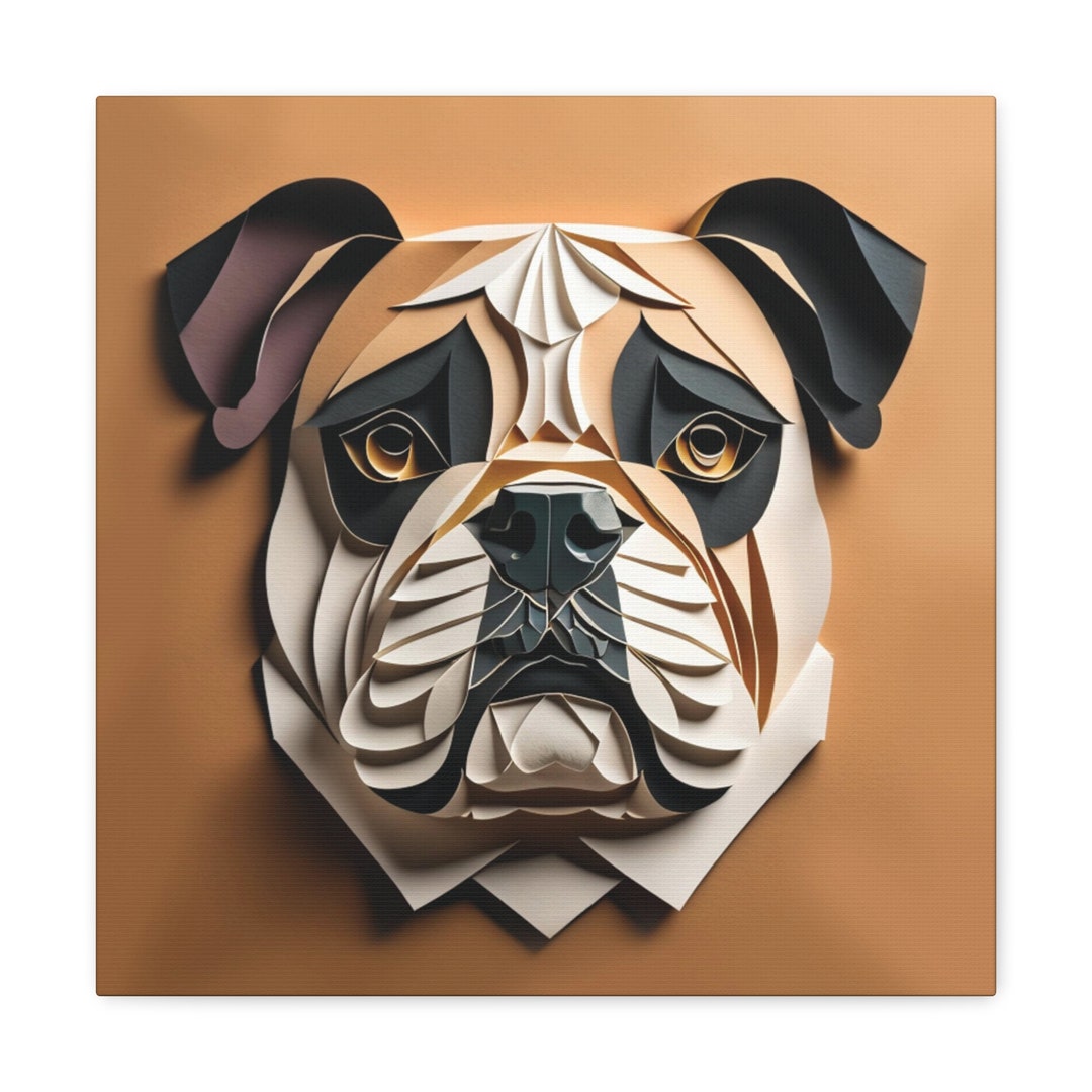 Bulldog Wall Art for Dog Enthusiast Dog Owner Birthday Gift for Vet