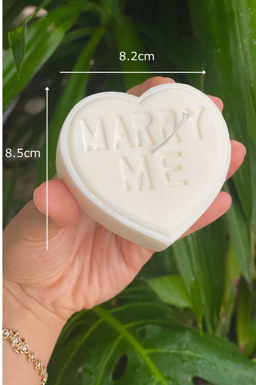Candy Conversation Heart Candle Heart Candle Cute Candles Etsy