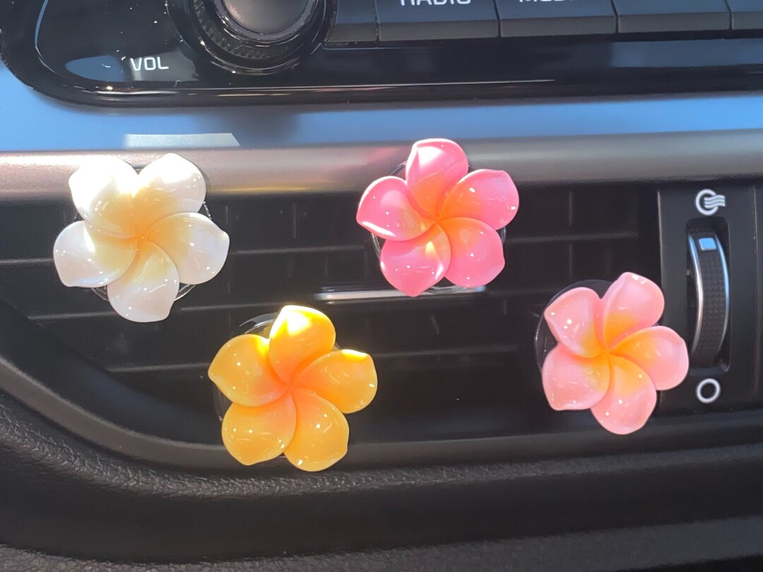 Tropical Flower Car Freshener With Fragrance Oil Plumeria Cute Car