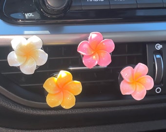 Tropical Flower Car Freshener with Fragrance Oil| Cute Car Accessories  Car Freshie| Pink Car| Hawaiian Accessories Decor| Boho|Beachy Resin