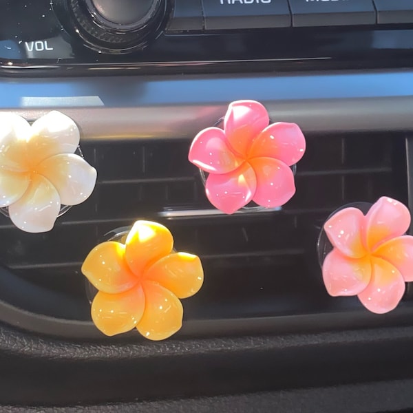 Tropical Flower Car Freshener with Fragrance Oil| Cute Car Accessories  Car Freshie| Pink Car| Hawaiian Accessories Decor| Boho|Beachy Resin
