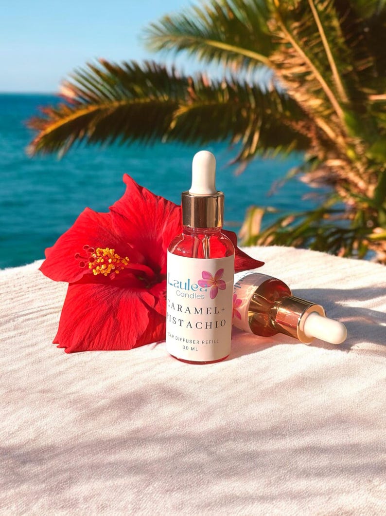 Aceite perfumado para ambientador de coche con aroma tropical: fragancia hawaiana playera (30 ml) imagen 1