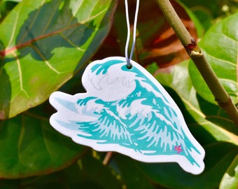Tropical Scented Wave Car Freshie: Blue Ocean Coastal Decor