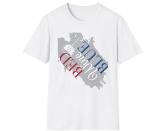 Red White Blue Map USA T-Shirt | Patriotic America Flag Colors Tee