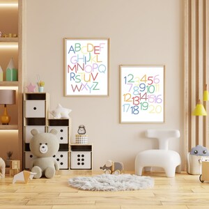 ABC&#39;s and 123&#39;s Posters, Classroom Decor, Homeschool Prints, Alphabet, Numbers