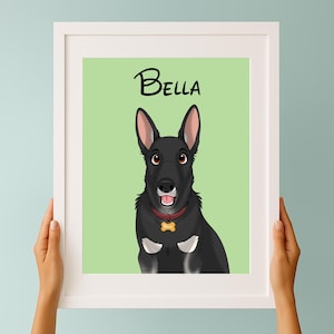 Custom Cartoon Pet Portrait | Custom Gift | Gifts for Birthday | Disney Pet Portrait | Cartoon Style | Illustration Art Prints