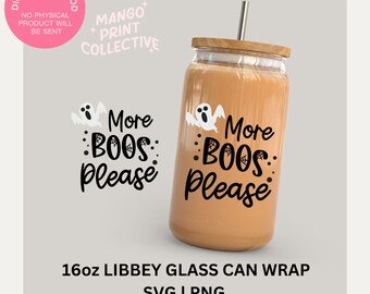 Halloween Glass Wrap Svg, Ghost Libbey Glass Svg, Cut Files for Cricut and Silhouette Cutting /Craft Machines, Sublimation Designs, Download