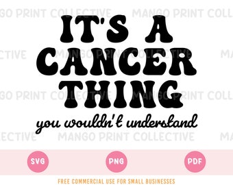 Zodiac SVG, PNG, PDF Files, Cancer Astrology Sign Cut File for Cricut, Birth Month Svg Design for T-shirts, Tote Bags and Cups