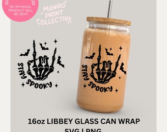 Halloween Glass Wrap SVG PNG, Stay Spooky Svg, Cut Files for Cricut and Silhouette Cutting / Craft Machines, Sublimation Designs, Download