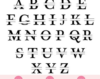 Monogram SVG bundle, Split letters Cut Files for Cricut and Silhouette Cutting/Craft Machines, Sublimation and DTF, Instant Download