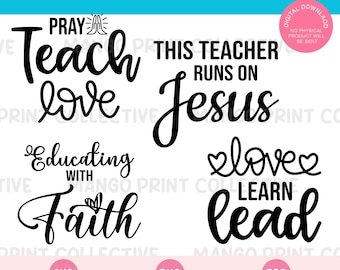 Catholic Teacher Svg Bundle, Blessed svg, Teacher Era svg, Christian svg Elementary School Teach Gift, School Cut File for Cricut