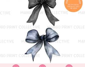 Halloween Gothic Kokette Bogen PNG Bundle, Schleife Kokette Bogen PNG Bundle, Haarschleife, schwarze Schleife PNG, Spooky Saison png, Aquarell Bögen