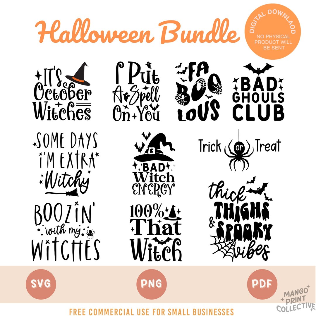 Halloween SVG Bundle, Cut Files for Cricut and Silhouette Cutting/craft ...