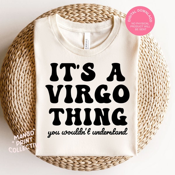 Zodiac SVG, PNG, PDF Files, Virgo Astrology Sign Cut File for Cricut, Birth Month Svg Design for T-shirts, Tote Bags and Cups