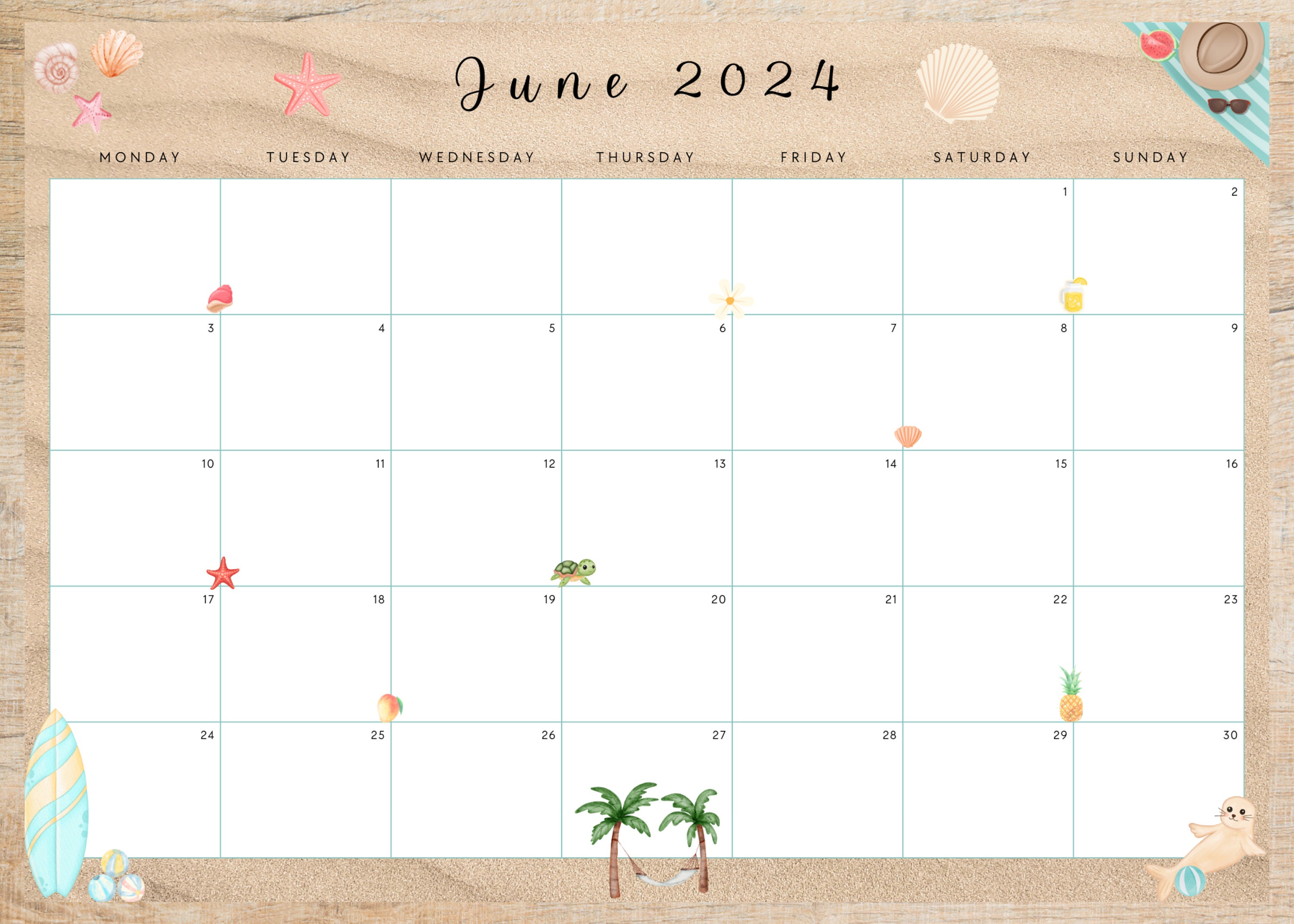 Monthly Calendar 2024 Bundle Printable Fillable Monthly Calendar 2024 ...