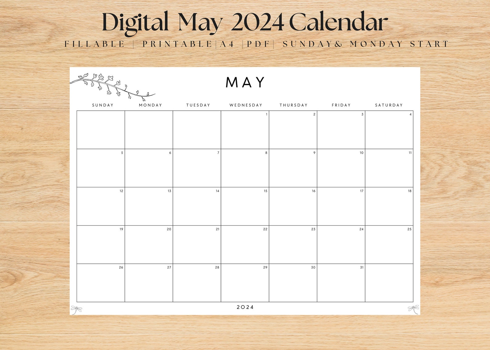 Editable May 2024 Calendar May Calendar Editable Calendar Printable