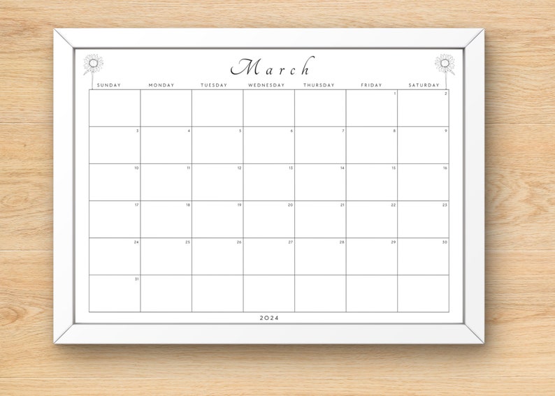 Editable March 2024 Calendar March Calendar Editable Calendar Printable