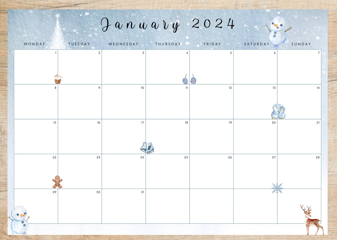 Monthly Calendar 2024 Bundle Printable Fillable Monthly Calendar 2024 ...