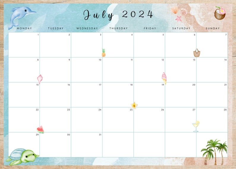 Monthly Calendar 2024 Bundle Printable Fillable Monthly Calendar 2024 ...