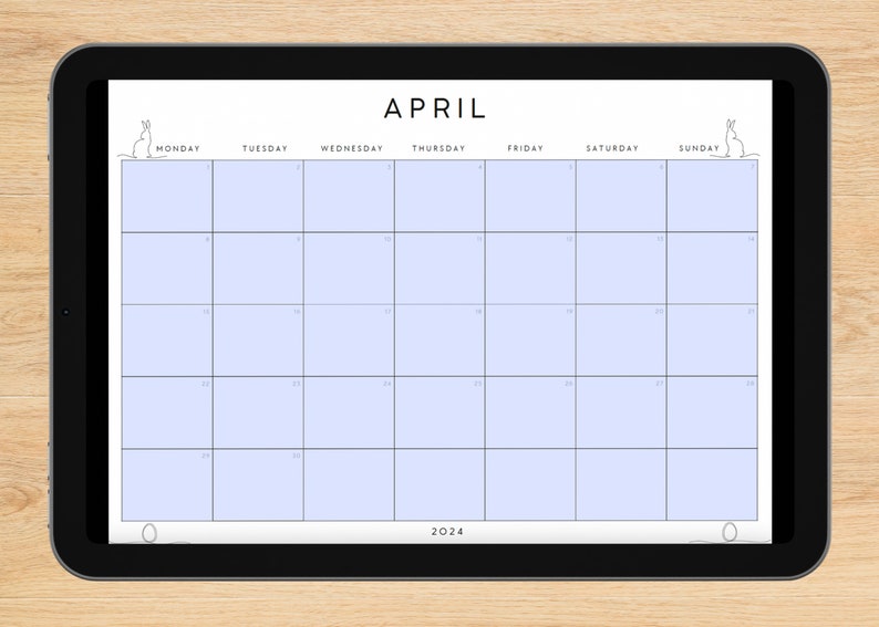 Editable April 2024 Calendar April 2024 Calendar Printable Calendar