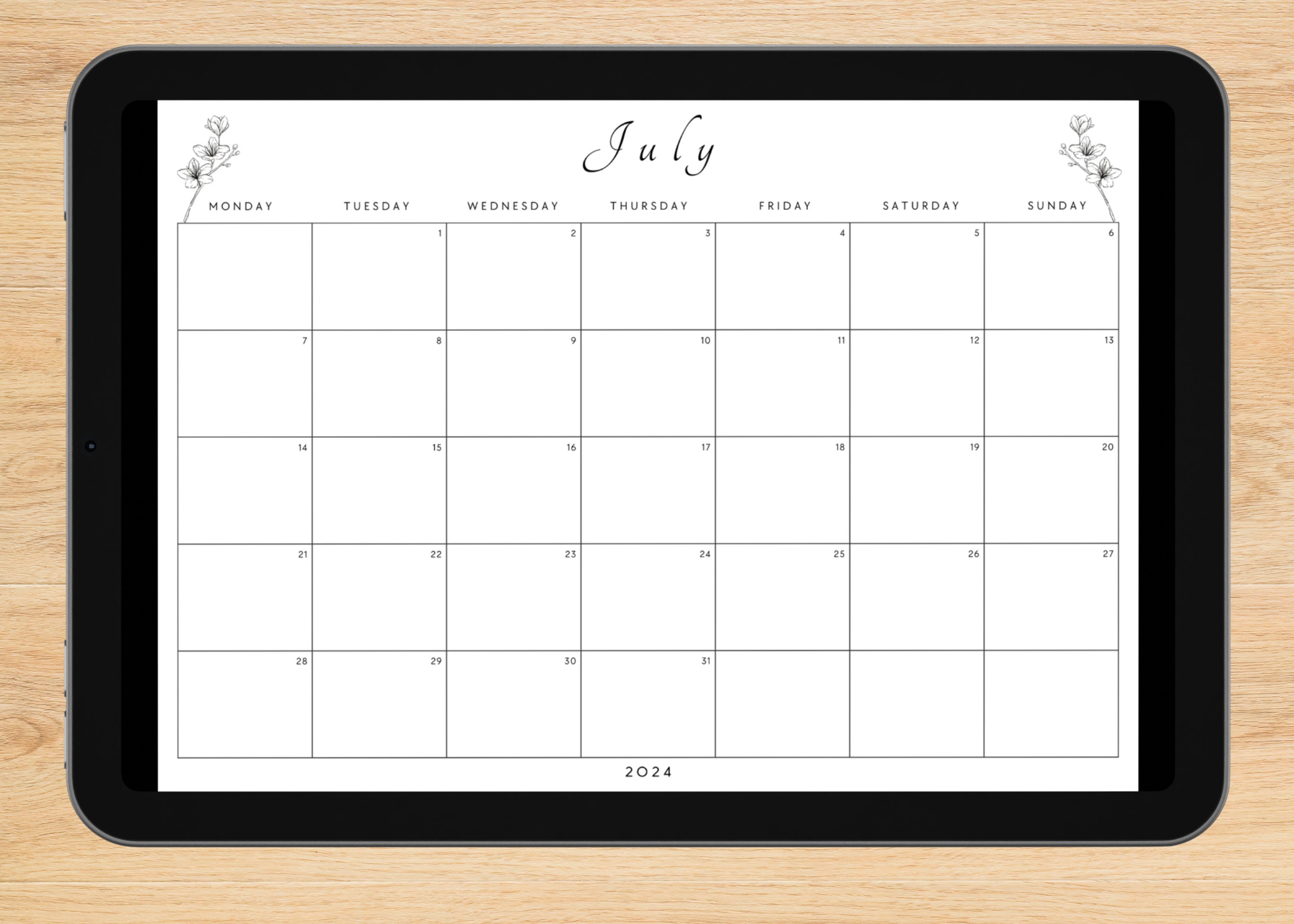 Editable July 2024 Calendar July Calendar Editable Calendar Printable