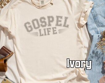 Comfort Colors Gospel Graphic Tee, Christian Graphic T-Shirt, Bible T, Gift for Her, Trendy Graphic Shirt, Scripture Gift, Gift for Him God