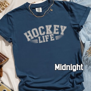 Unisex Comfort Colors Hockey Graphic Tee, Hockey Graphic T-Shirt, Retro T, Gift for Her, Trendy Graphic Shirt, Sports Lover Gift, Gift Him