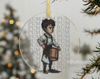 Christmas Little Drummer Boy Christmas Ornament Nativity Jesus Bethlehem Christmas Ornament White Elephant Gift Acrylic Christmas Gift