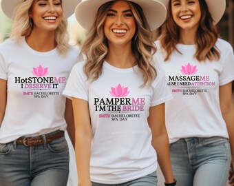 Bachelorette Party Shirts Spa Day Bridal Party Shirts Bride Bridesmaid Shirts Funny Spa Day Resort Shirts for any occasion, Can Personalize
