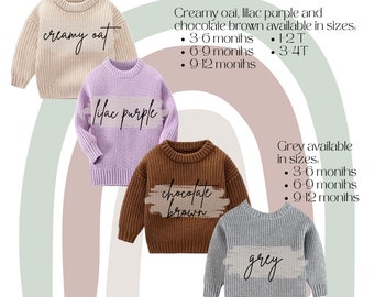 Personalized Embroidered Baby/Toddler Name Sweater