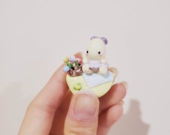 Custom Order (Please specify at time of purchase) or Tulip Dino Baby: Dino Laptop Camera Cover, Dinosaur, Tulips, Handmade, Custom, Polymer