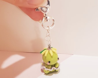 Greenie: Dino Baby Keychain, Polymer Clay, Dinosaur, Handmade, Chumpy.Co