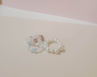 Pack of 4: Handmade Beaded Rings
