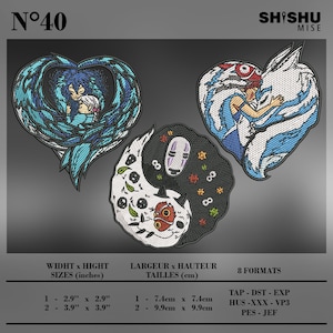 Ghost, Princess and Japanese movie Anime Inspired Embroidery Design File Embroidery Machine