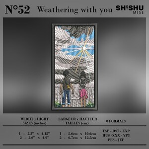 Weather Students Anime Inspired Embroidery Design File Embroidery Machine