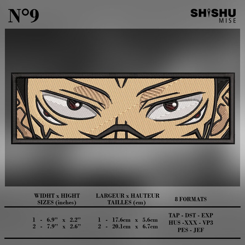 Red Eyes Demon Anime Inspired Embroidery Design File Embroidery Machine Etsy