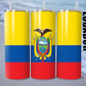 Flag of Ecuador, 20 oz Tumbler Wrap, digital download