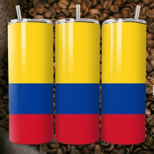 Flagge von Kolumbien, 20 oz Tumbler Wrap, digitaler Download