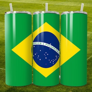 Flag of Brazil, 20 oz Tumbler Wrap, digital download