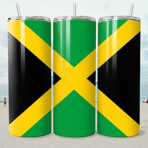 Flag of Jamaica, 20 oz Tumbler Wrap, digital download