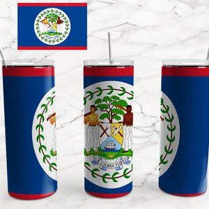 Flag of Belize, 20 oz Tumbler wrap digital download