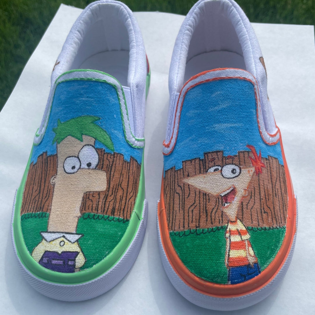 Customized Phineas and Ferb Slip-on Shoes - Etsy