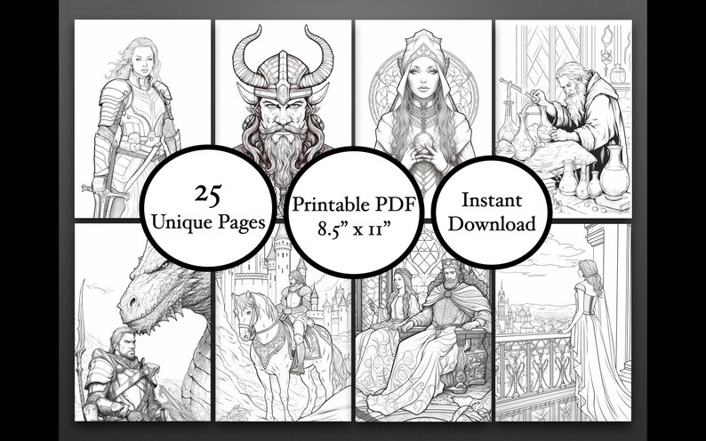 Medieval Times Coloring Pages | 8.5" X 11" Printable PDF | Coloring ...