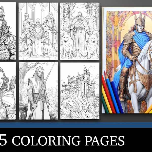 Medieval Adult Coloring Book - Etsy