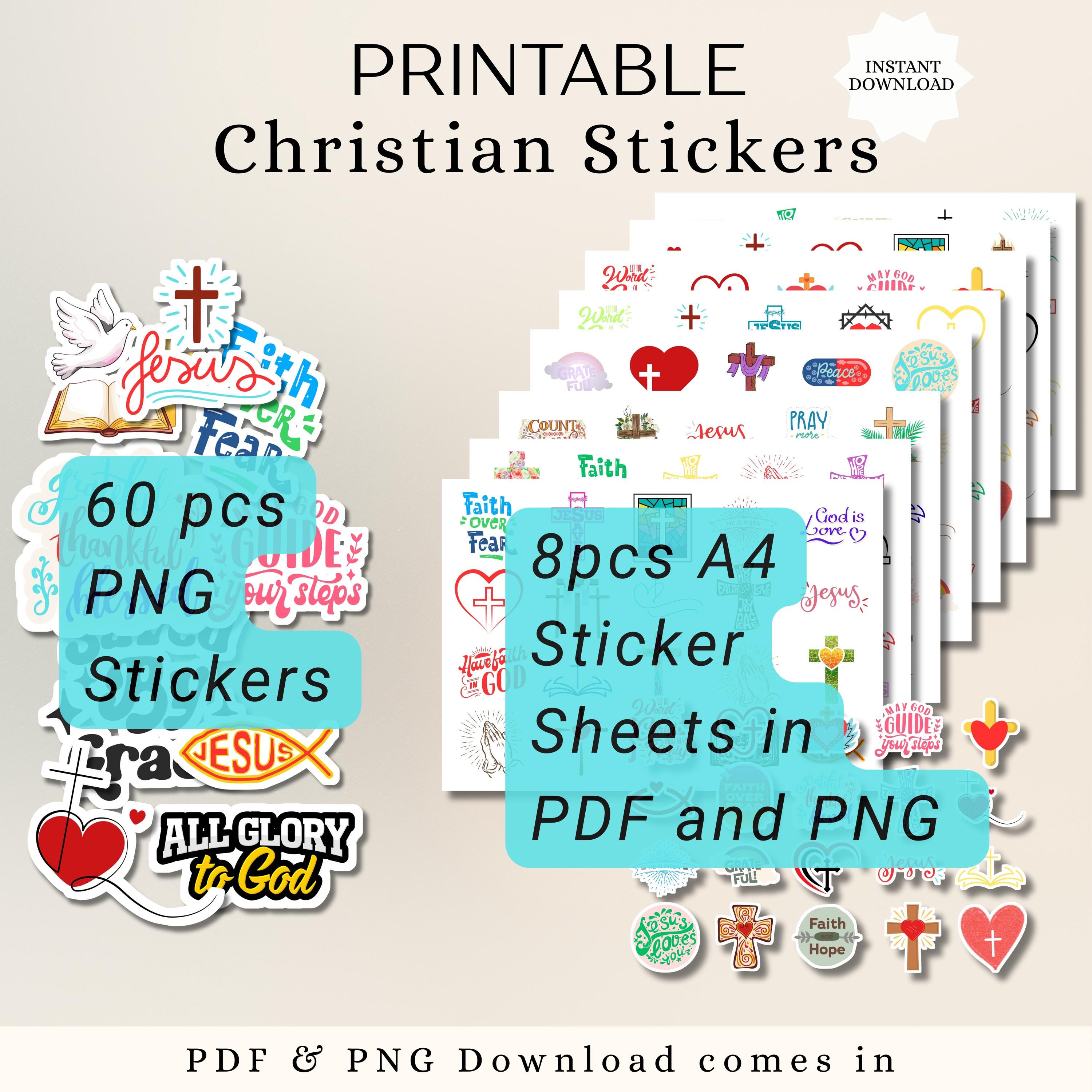 Christian Sticker Pack | Bible Verse, Jesus, Faith (digital Download ...